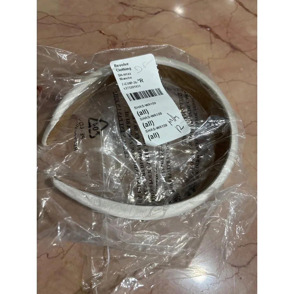 SHASHI Satin Headband in Blanche New Womens Hair Tie Head Wrap